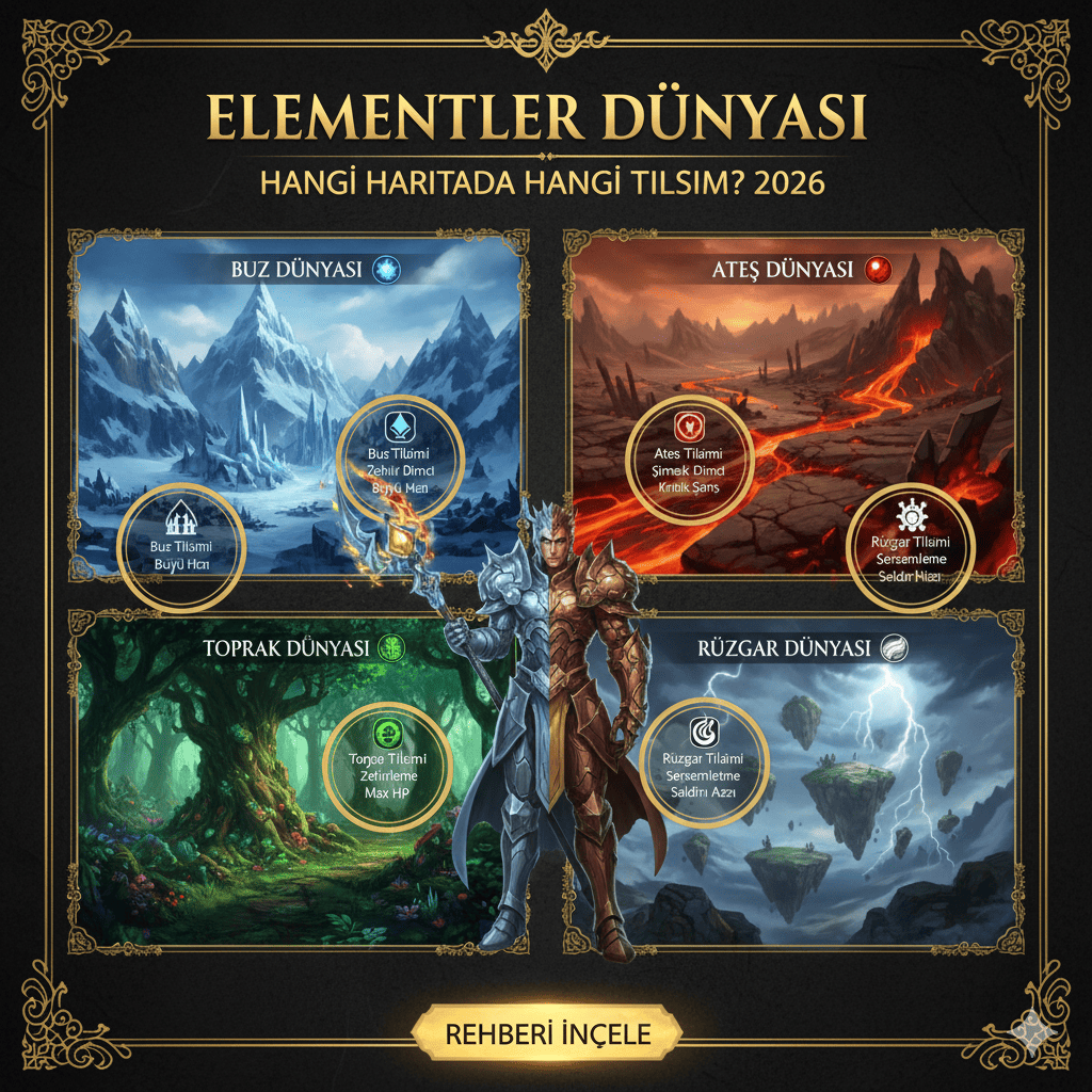 Metin2 Elementler Dünyası: Hangi Haritada Hangi Tılsım? 2026